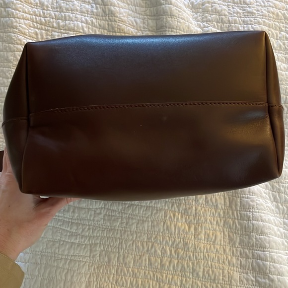 Madewell chocolate raisin brown leather essential bucket tote bag - Picture 8 of 14